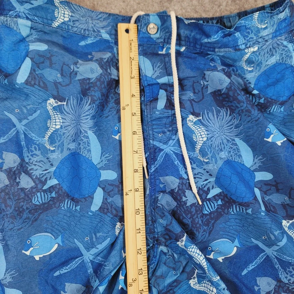 Southern Tide Skipjack Water Shorts‎ Mens Large Blue Sea Life Turtle Swim Trunks